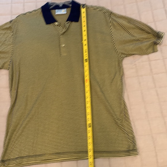Large Augusta National Golf Shop Yellow/Navy Striped Polo - Picture 5 of 6